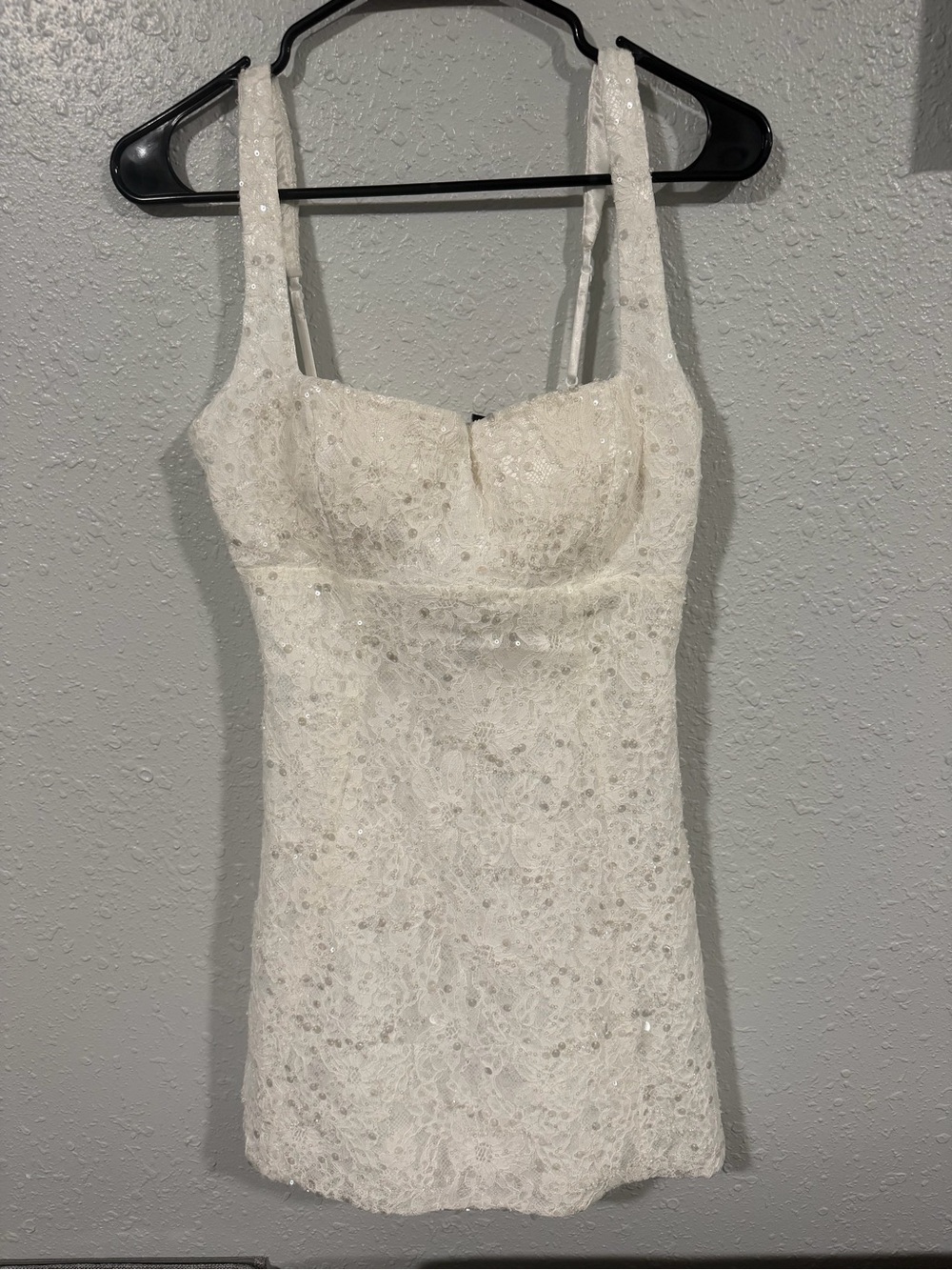 Windsor White Lace Sequin Mini Dress